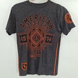 American Fighter‎ Mens Medium Gray/Orange Shirt